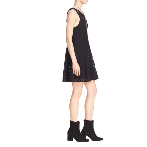 Free People Y2K Black Lace Mini Dress Large Sheer Resortwear Beach Coverup - Picture 5 of 13